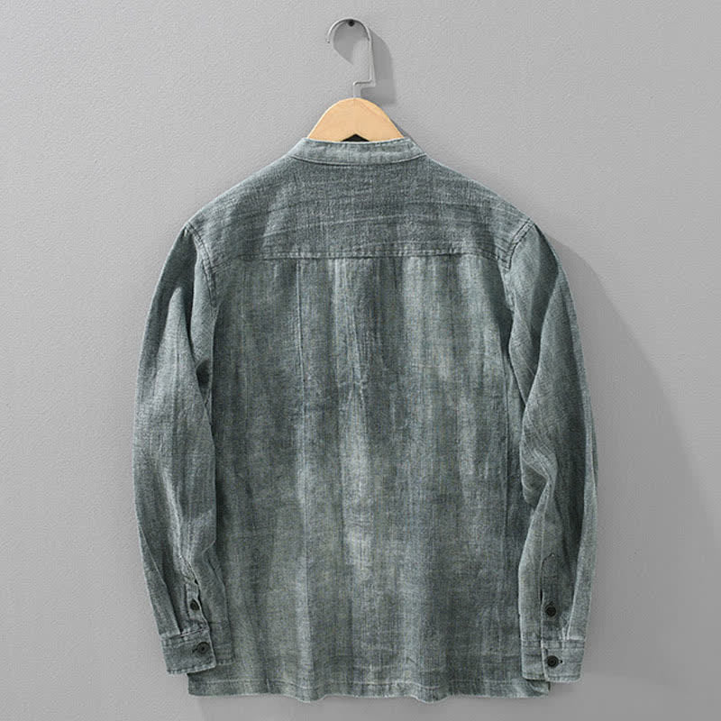 Nimara Ritual Spring Fall Casual Solid Ramie Cotton Men's Jacket With Pockets