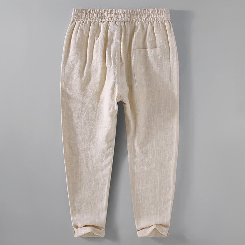 Nimara Ritual Spring Summer Casual Drawstring Striped Cropped Pants Men's Tapered Pants With Pockets
