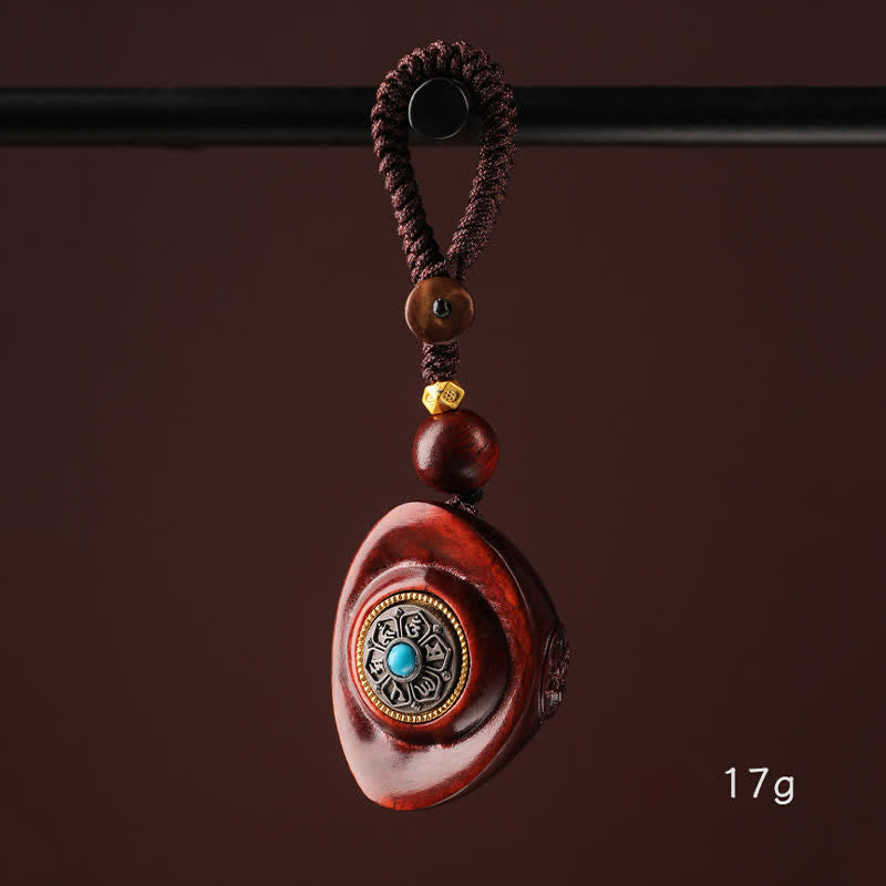 Nimara Ritual Red Sandalwood Om Mani Padme Hum Yuanbao Wisdom Keychains