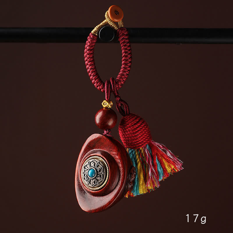 Nimara Ritual Red Sandalwood Om Mani Padme Hum Yuanbao Wisdom Keychains
