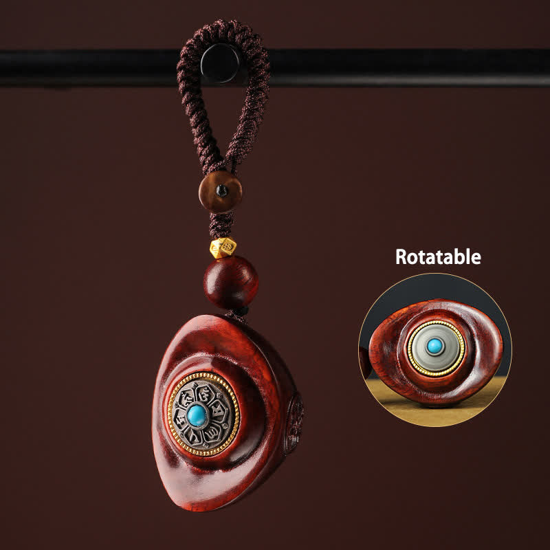 Nimara Ritual Red Sandalwood Om Mani Padme Hum Yuanbao Wisdom Keychains