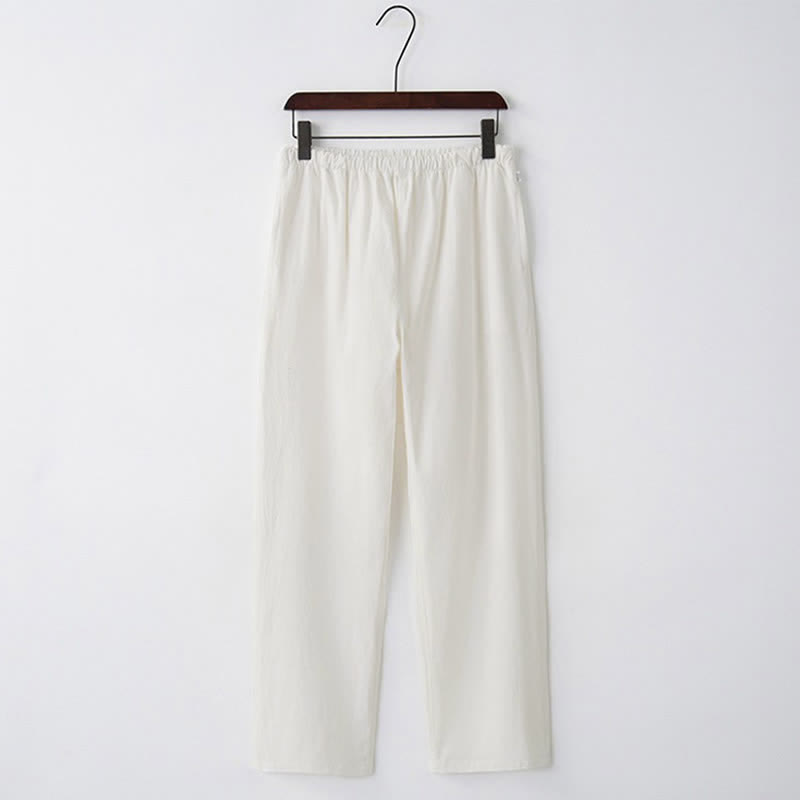 Nimara Ritual Men's Solid Color Cotton Casual Drawstring Pants With Pockets