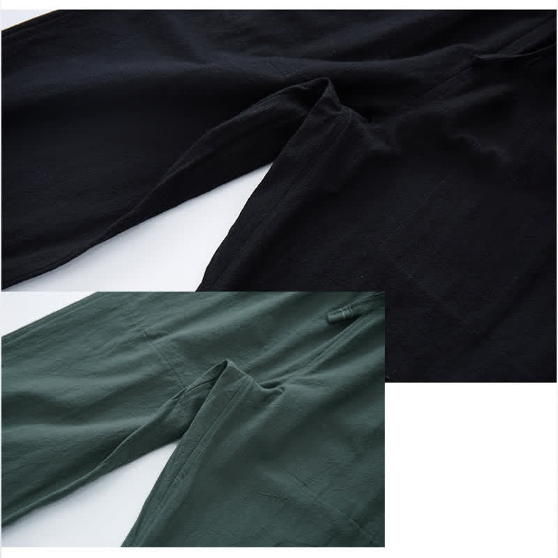 Nimara Ritual Men's Solid Color Cotton Casual Drawstring Pants With Pockets