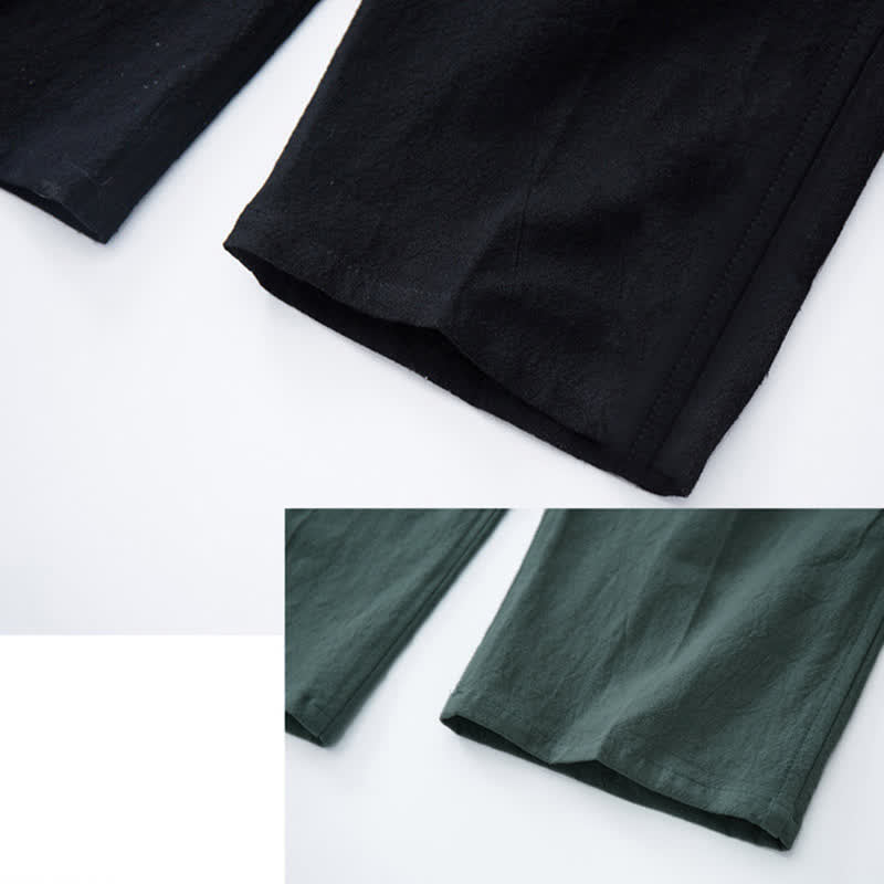 Nimara Ritual Men's Solid Color Cotton Casual Drawstring Pants With Pockets
