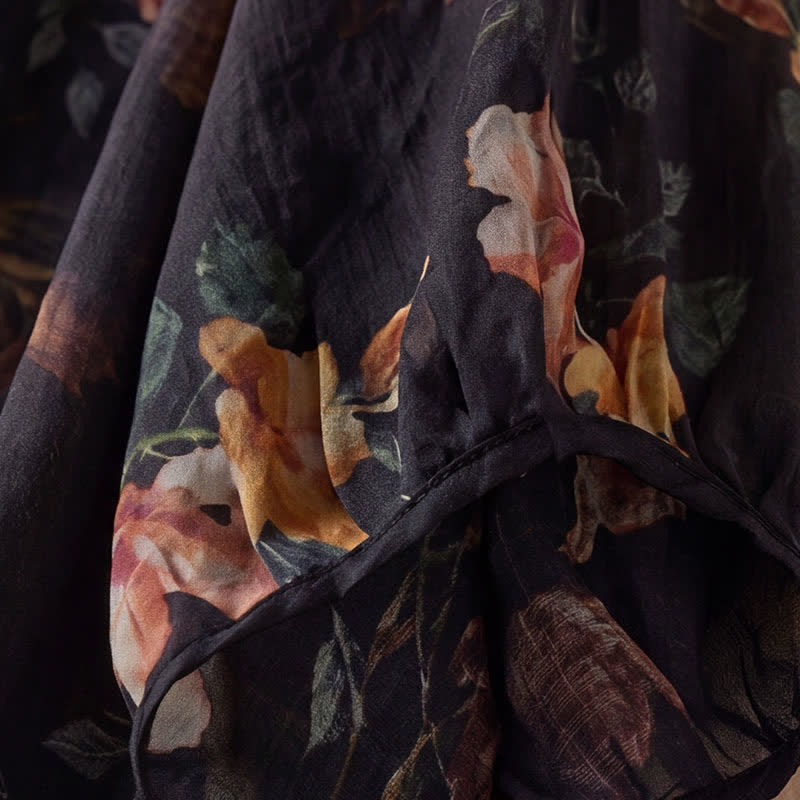 Nimara Ritual Spring Summer Boho Drawstring Floral Women's Long Sleeve Shirts