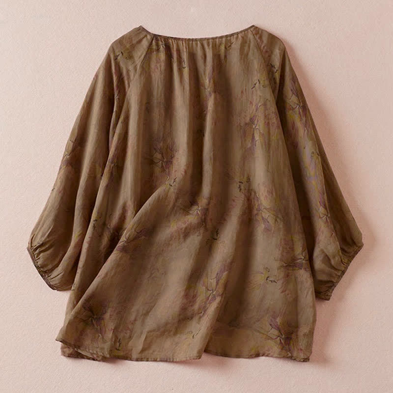 Nimara Ritual Spring Summer Boho Drawstring Floral Women's Long Sleeve Shirts