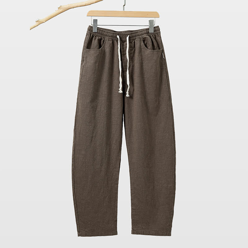 Nimara Ritual Spring Summer Casual Drawstring Solid Ankle Pants Men's Straight Leg Pants With Pocket