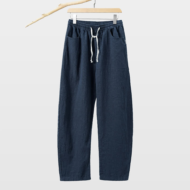Nimara Ritual Spring Summer Casual Drawstring Solid Ankle Pants Men's Straight Leg Pants With Pocket