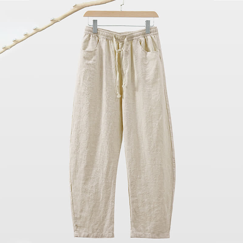 Nimara Ritual Spring Summer Casual Drawstring Solid Ankle Pants Men's Straight Leg Pants With Pocket