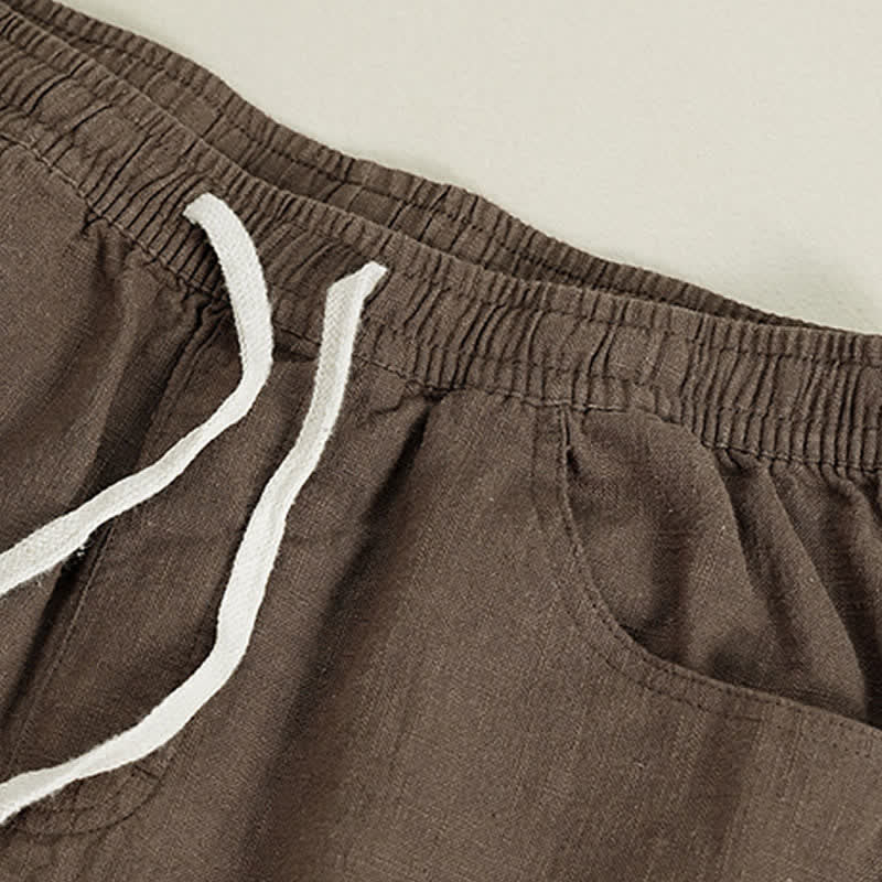 Nimara Ritual Spring Summer Casual Drawstring Solid Ankle Pants Men's Straight Leg Pants With Pocket