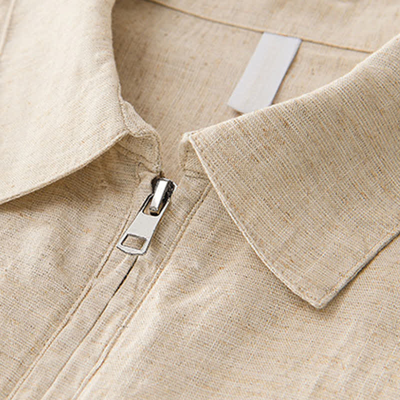 Nimara Ritual Summer Casual Minimalist Quarter Zip Solid Men's Short Sleeve Shirts