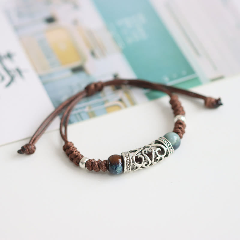 Nimara Ritual Tibet Ceramic Bead Wealth String Bracelet