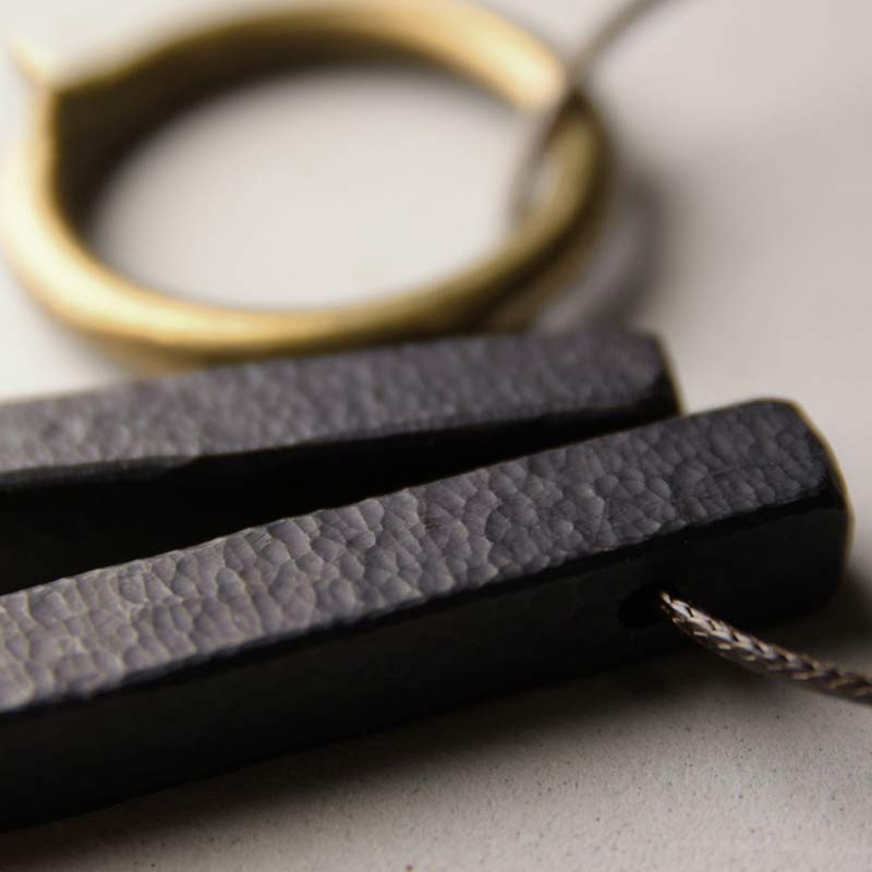 Nimara Ritual Zen Circle Ebony Wood Enlightenment Necklace Pendant