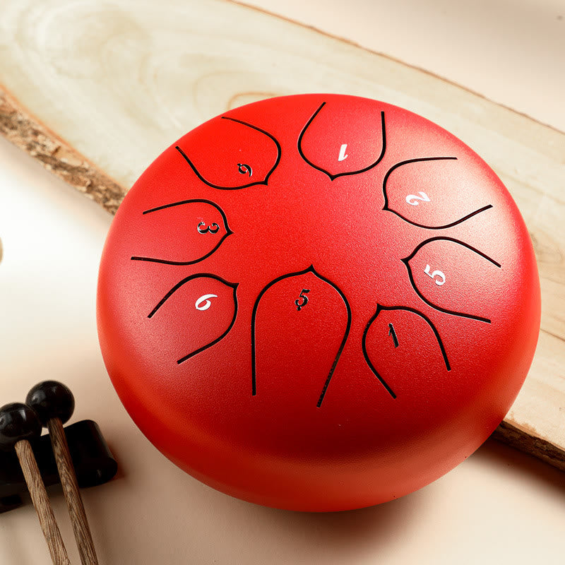 Nimara Ritual Steel Tongue Drum Sound Healing Meditation Lotus Pattern Drum Kit 8 Note 6 Inch Percussion Instrument