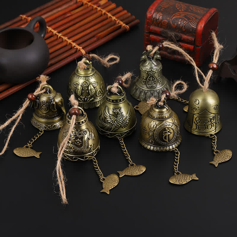 Nimara Ritual Feng Shui Buddha Koi Fish Dragon Elephant Wind Chime Bell Luck Wall Hanging Decoration