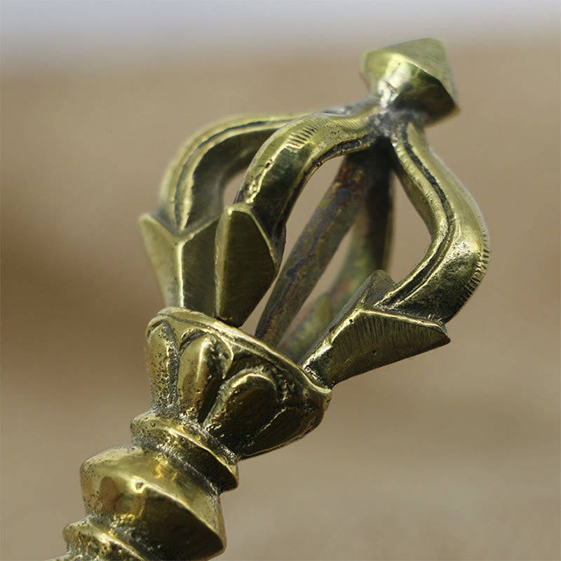 Nimara Ritual Handcrafted Nepal Small Five Prong Vajra Dorje Strength Copper Decoration