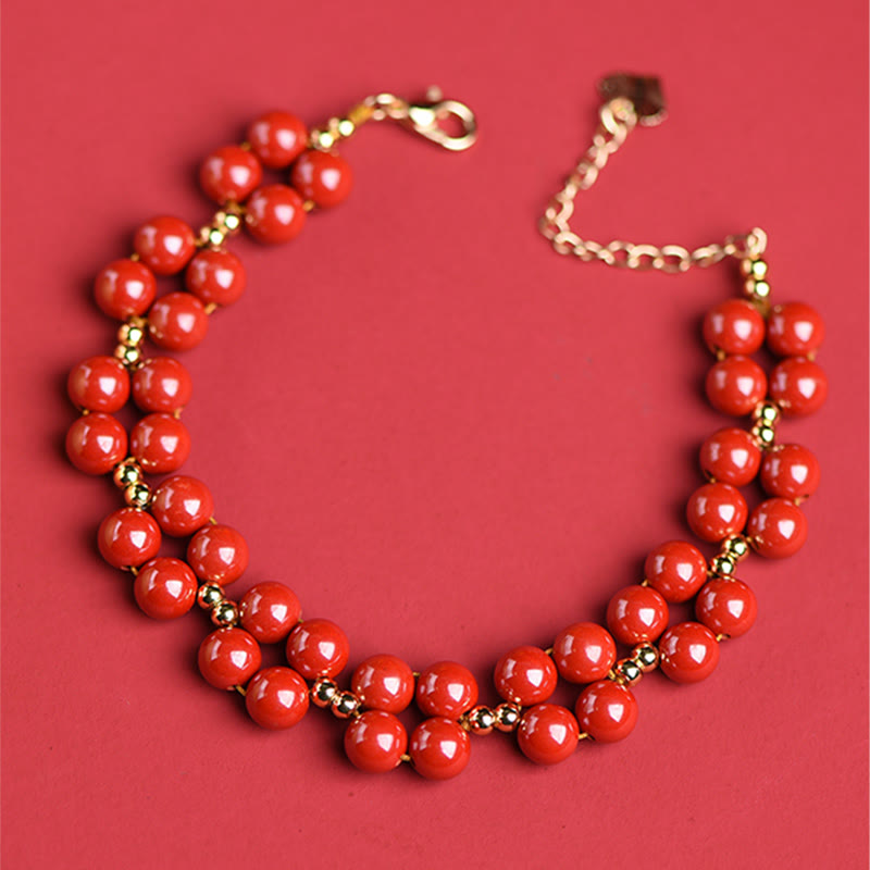 Nimara Ritual Natural Cinnabar Beaded Blessing Bracelet