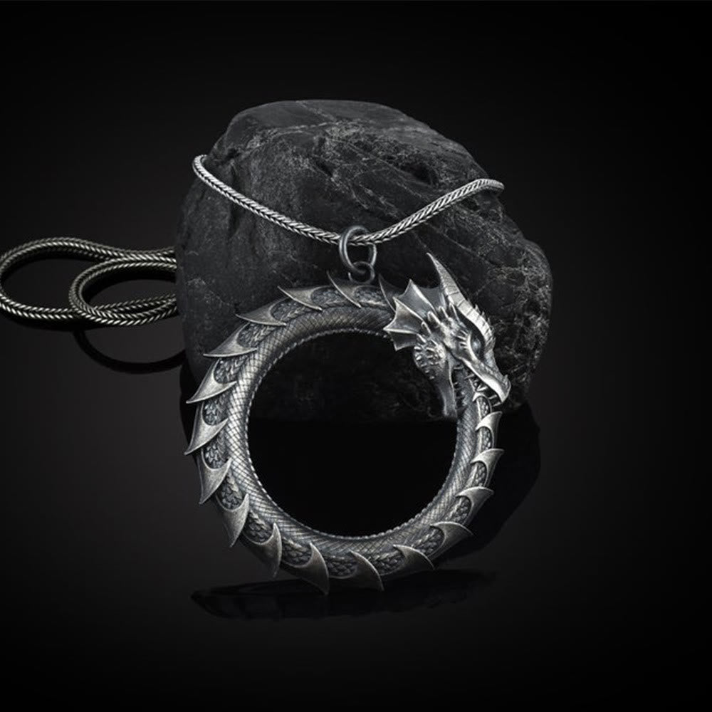 Nimara Ritual Pure Tin Dragon Snake Protection Necklace Pendant