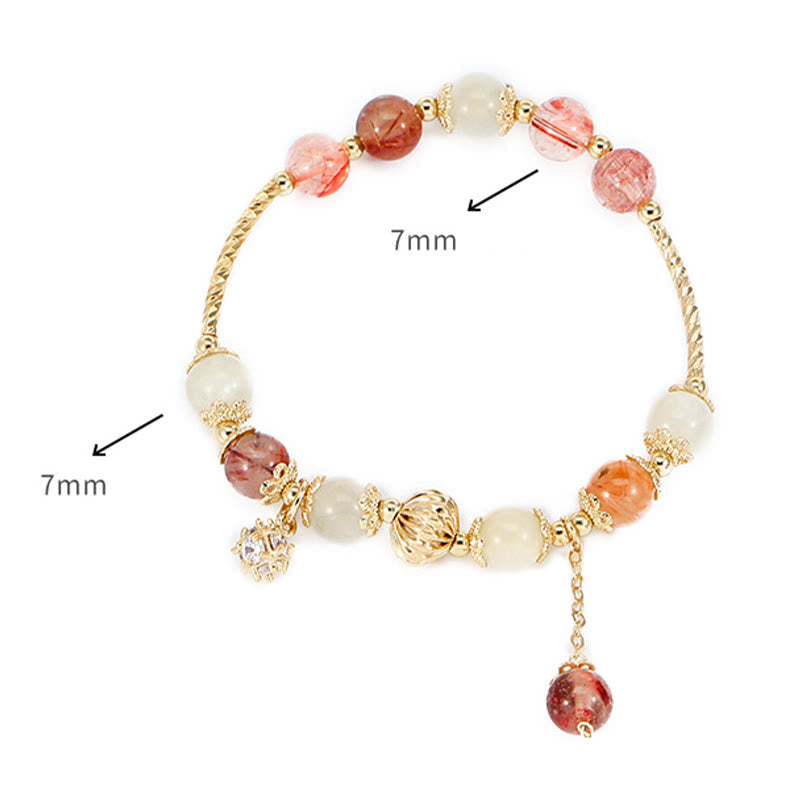 Nimara Ritual Colorful Rutilated Quartz Cat Eye Zircon Auspiciousness Bead Bracelet