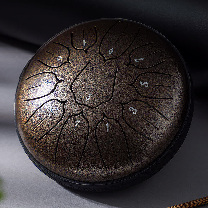 Nimara Ritual Steel Tongue Drum Sound Healing Meditation Yoga Lotus Drum Kit 11 Note 6 Inch