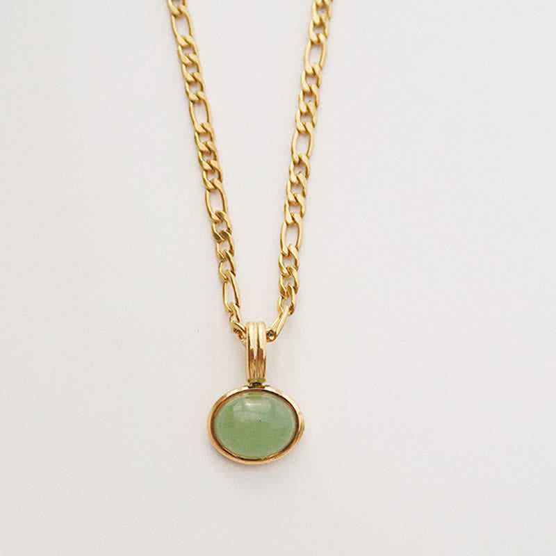 Nimara Ritual Oval Turquoise Strength Titanium Steel Necklace Pendant