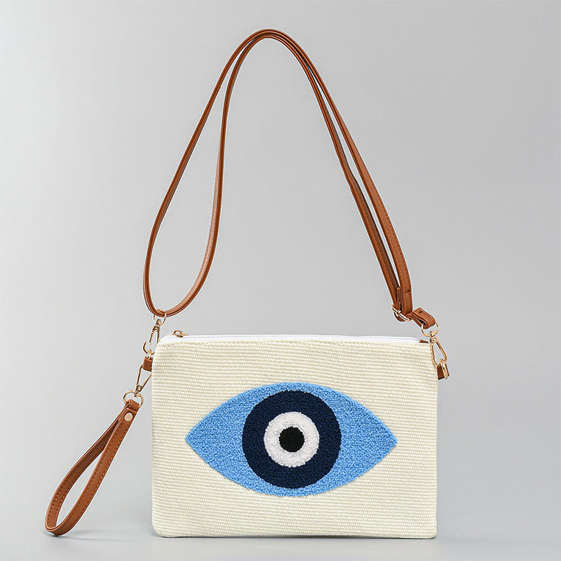 Nimara Ritual Evil Eye Leaf Hamsa Canvas Crossbody Bag Shoulder Bag Handbag