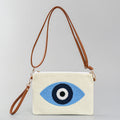 Nimara Ritual Evil Eye Leaf Hamsa Canvas Crossbody Bag Shoulder Bag Handbag