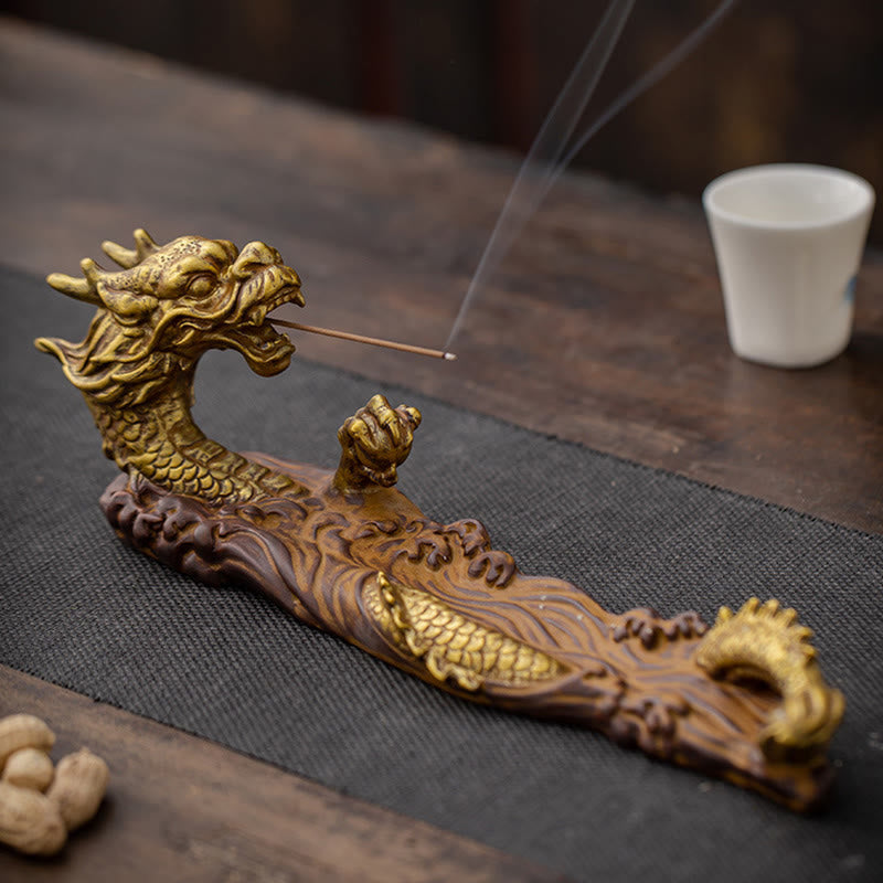 Nimara Ritual Dragon Protection Ceramic Stick Incense Burner Decoration