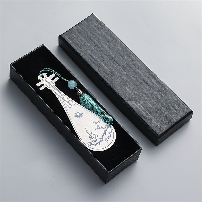 Nimara Ritual Classical Musical Instruments Pipa Guzheng Guqin Ruan Metal Bookmarks Tassel With Gift Box