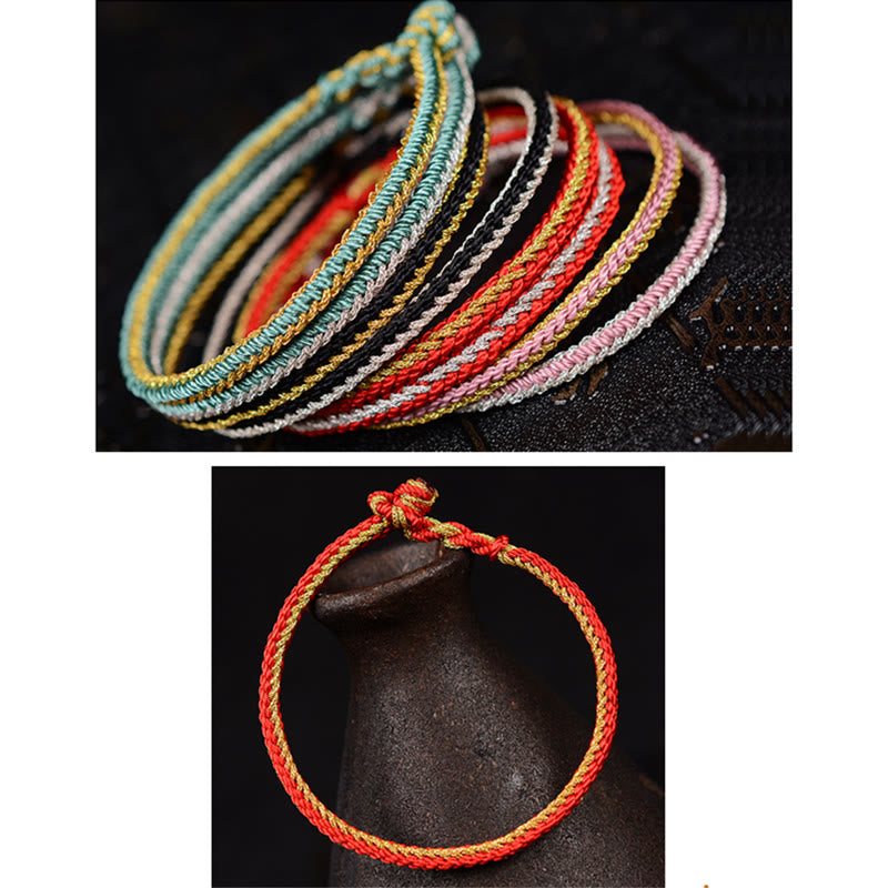 Nimara Ritual Two-Color Rope Handcrafted Eight Thread Peace Knot Bracelet