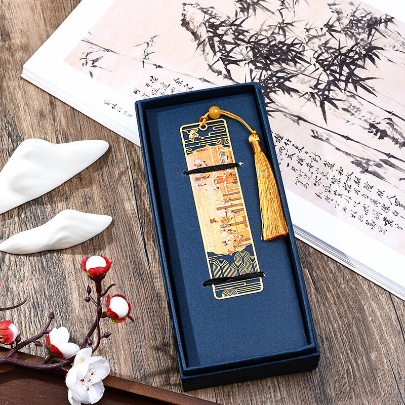 Nimara Ritual A Panorama of Rivers and Mountains Metal Hollow Bookmarks Tassel With Gift Box