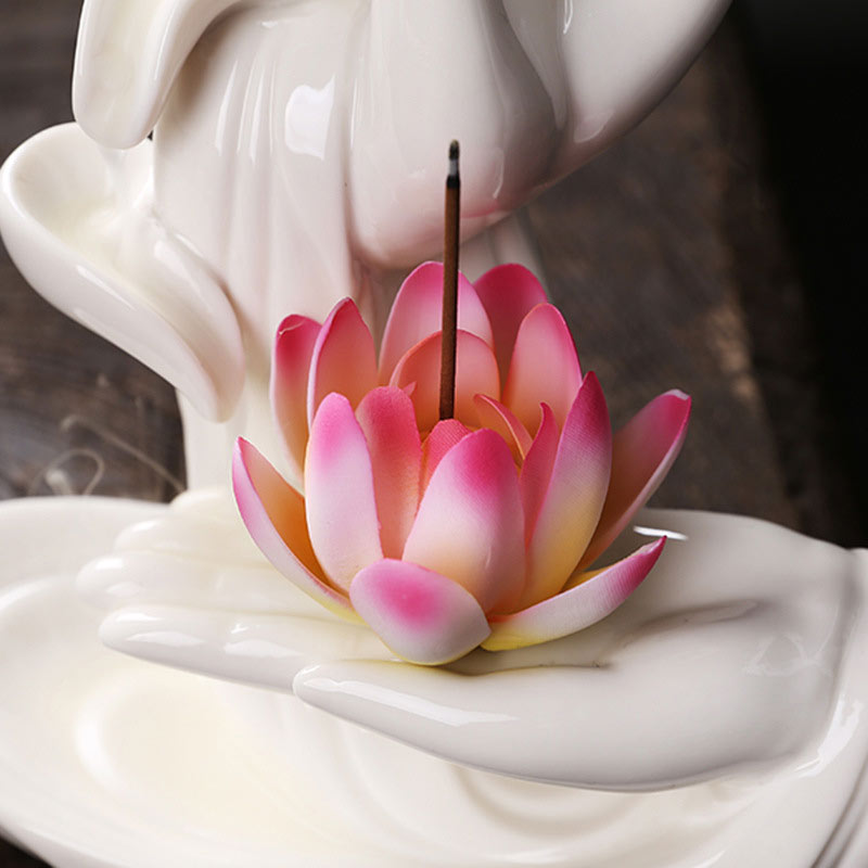 Nimara RitualTibetan Lotus Blessing Incense Burner Decoration