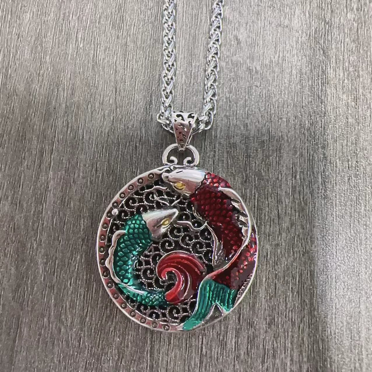 Nimara Ritual Tibetan Copper Koi Fish Healing Necklace