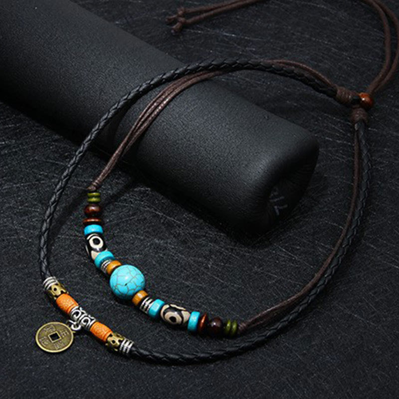 Nimara Ritual Turquoise Dzi Bead Protection Necklace