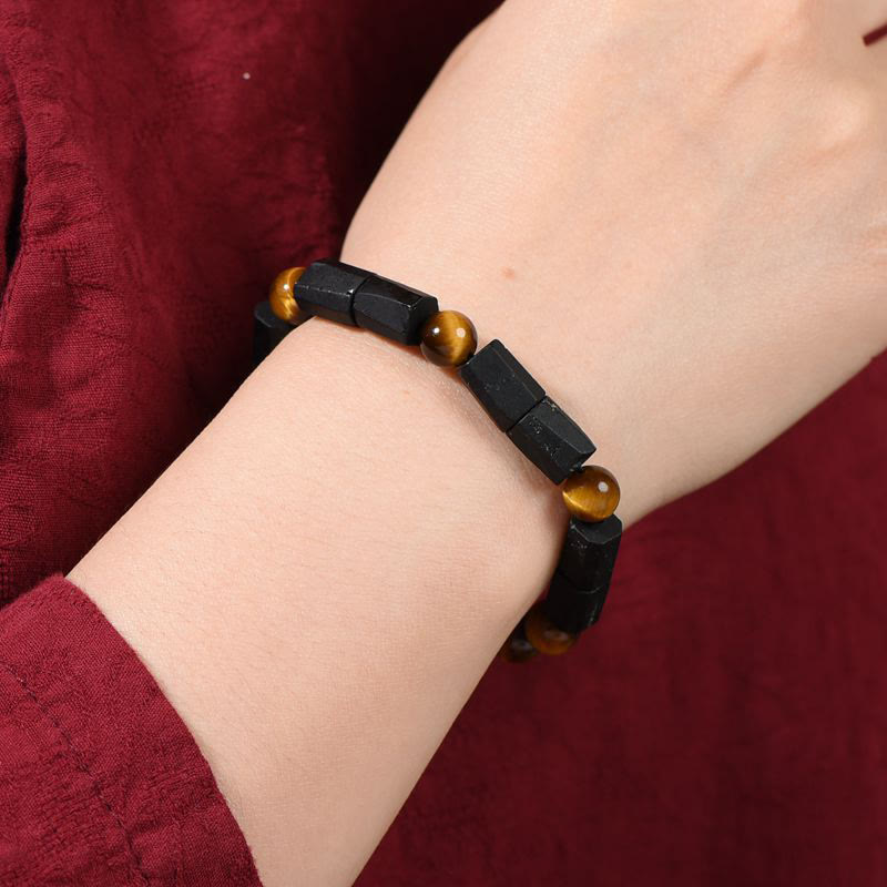 Nimara Ritual Natural Black Tourmaline Tiger Eye Positive Bracelet