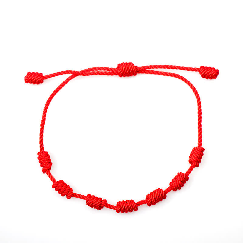 Nimara Ritual 4Pcs Evil Eye Seven Knot Red String Protection Bracelet