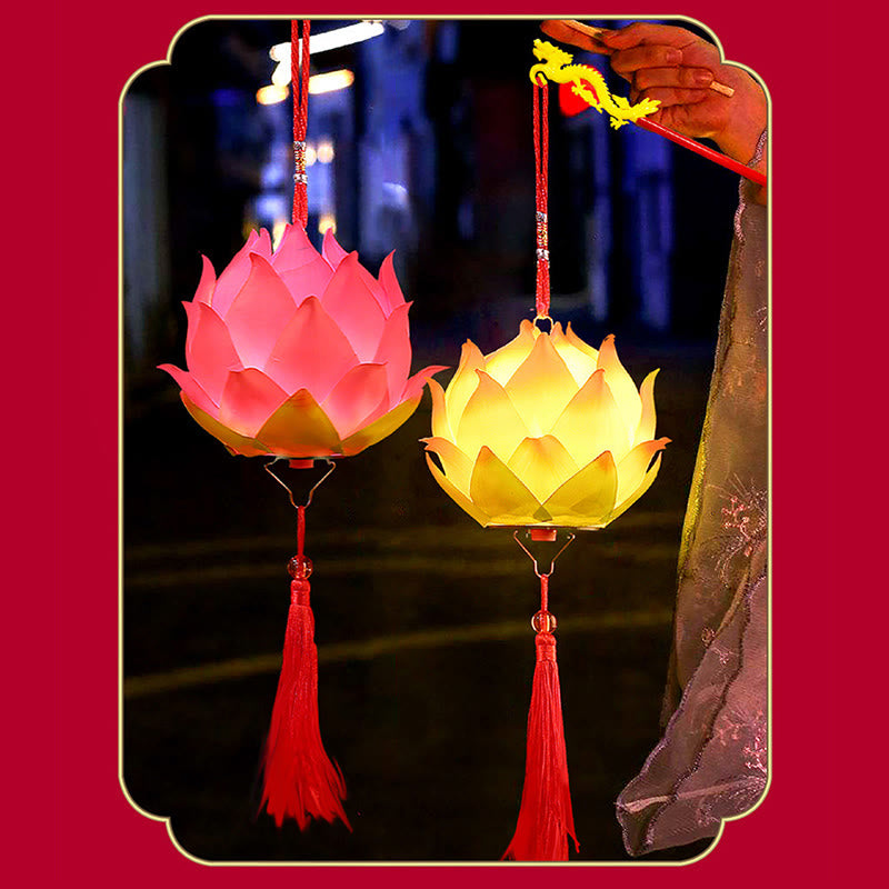 Nimara Ritual DIY Lotus Flower Dragon Lantern Tassel Lamp Decoration