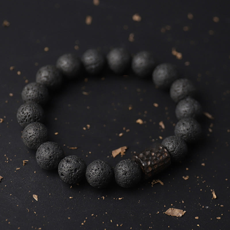 Nimara Ritual Lava Rock Ebony Wood Tiger Eye Support Healing Bracelet