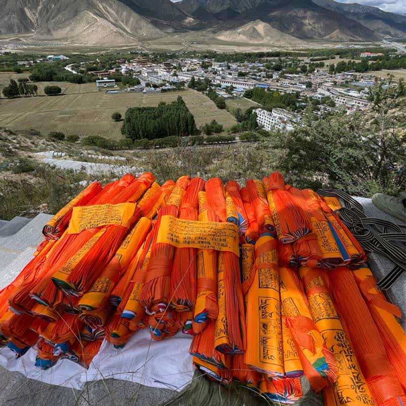 Nimara Ritual Tibetan 5 Colors Windhorse Auspicious Outdoor 25 Pcs Prayer Flag