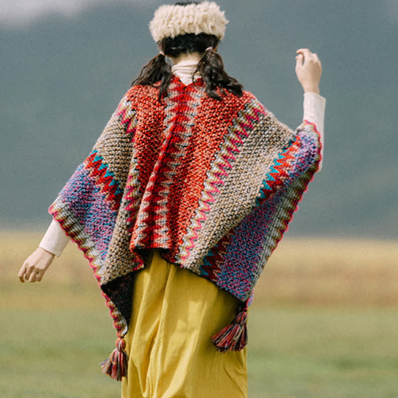 Nimara Ritual Tibetan Shawl Warm Cloak Tibetan Tassel Scarf