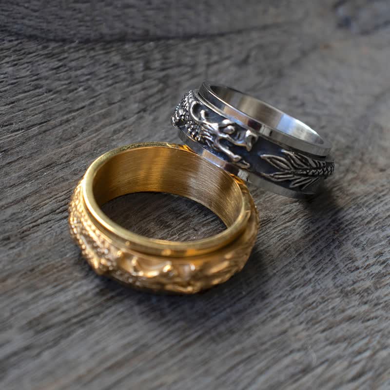 Nimara Ritual Dragon Titanium Steel Stimulation Rotatable Ring