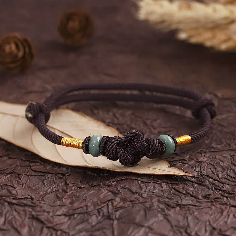 Nimara Ritual Red String Jade Luck Fortune Knot Braided Couple Bracelet