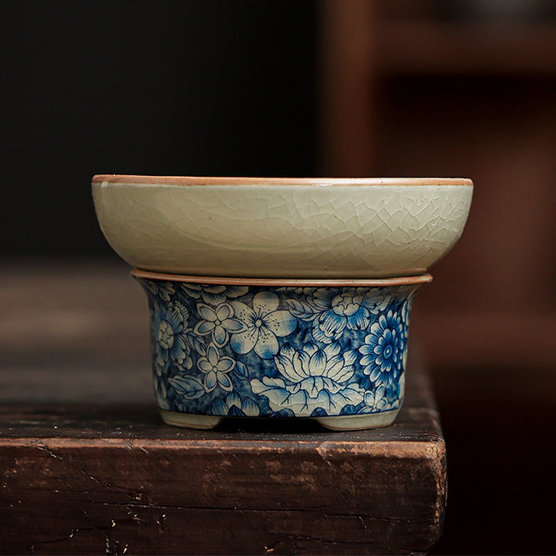 Nimara Ritual Blue and White Porcelain Chinese Gongfu Tea Ceramic Kung Fu Teapot Cup Tea Filter Canister