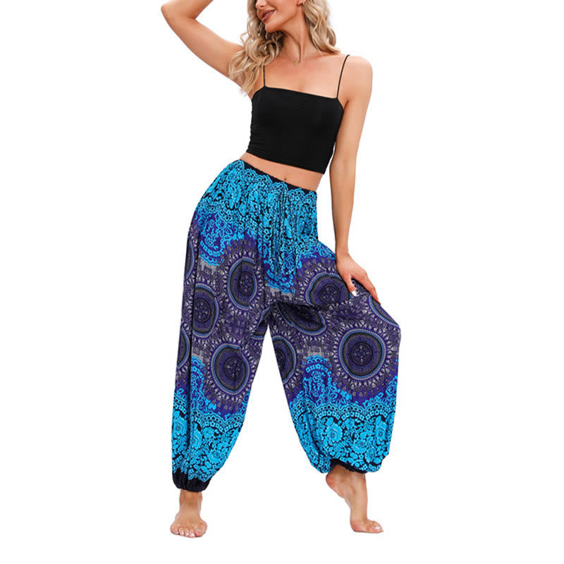 Nimara Ritual Casual Loose Compass Pattern Harem Trousers Women's Yoga Pants