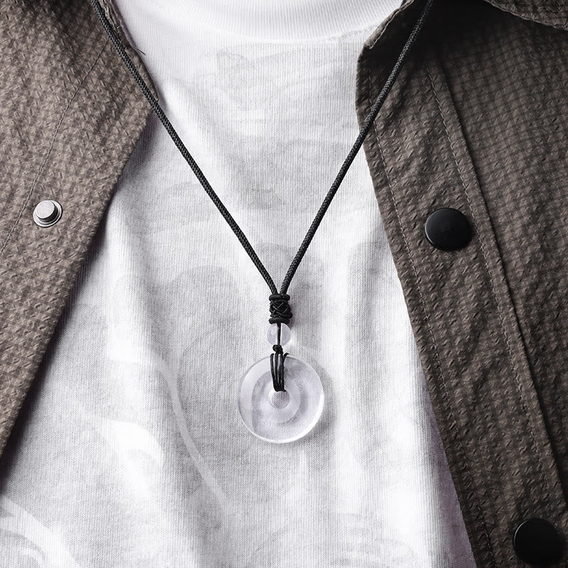 Nimara Ritual Lucky Coin Pendant Healing Crystal Gemstone Necklace