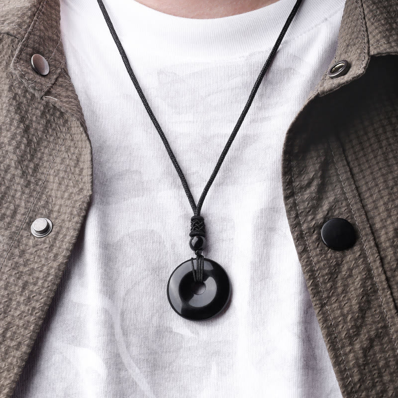Nimara Ritual Lucky Coin Pendant Healing Crystal Gemstone Necklace