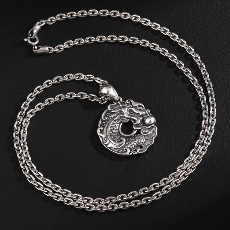 Nimara Ritual Koi Fish Dragon Peace Buckle Wealth Necklace Pendant