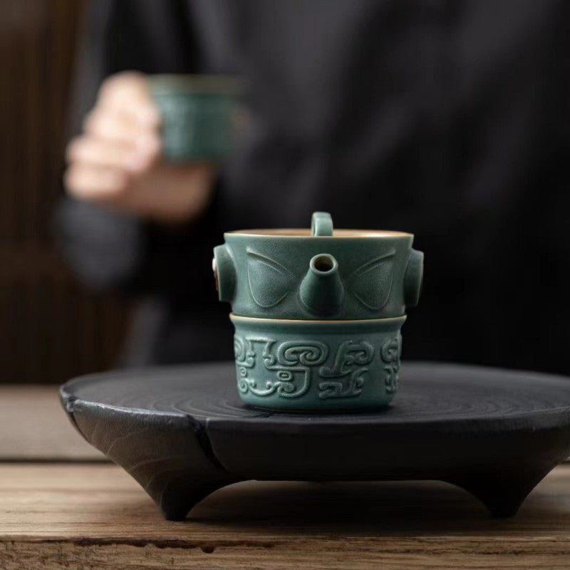 Nimara Ritual Sanxingdui Ceramic Teacup Kung Fu Tea Cup With Bag