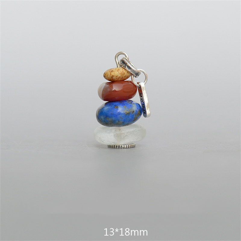 Nimara Ritual Zen Cairn Labradorite Various Crystals Calm Pendant Necklace