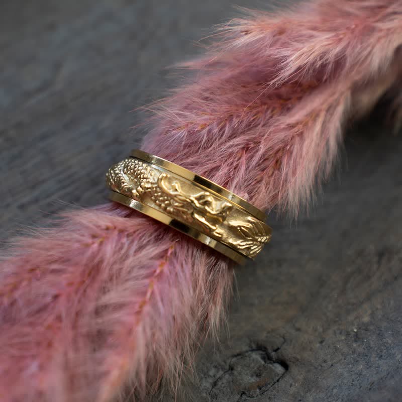 Nimara Ritual Dragon Titanium Steel Stimulation Rotatable Ring
